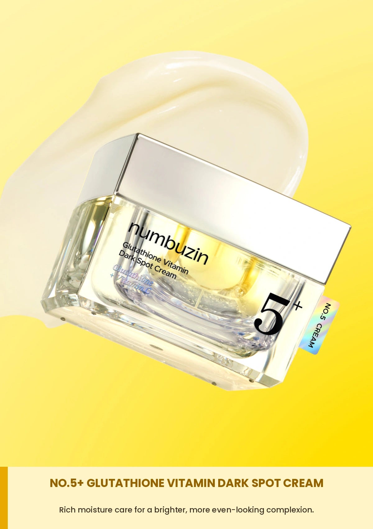 Numbuzin No.5 Glutathione Vitamin Dark Spot Cream texture and jar